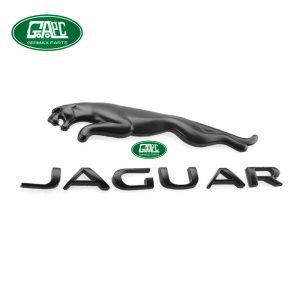 GJ0665 Logo Name Plate for Jaguar Black Silver